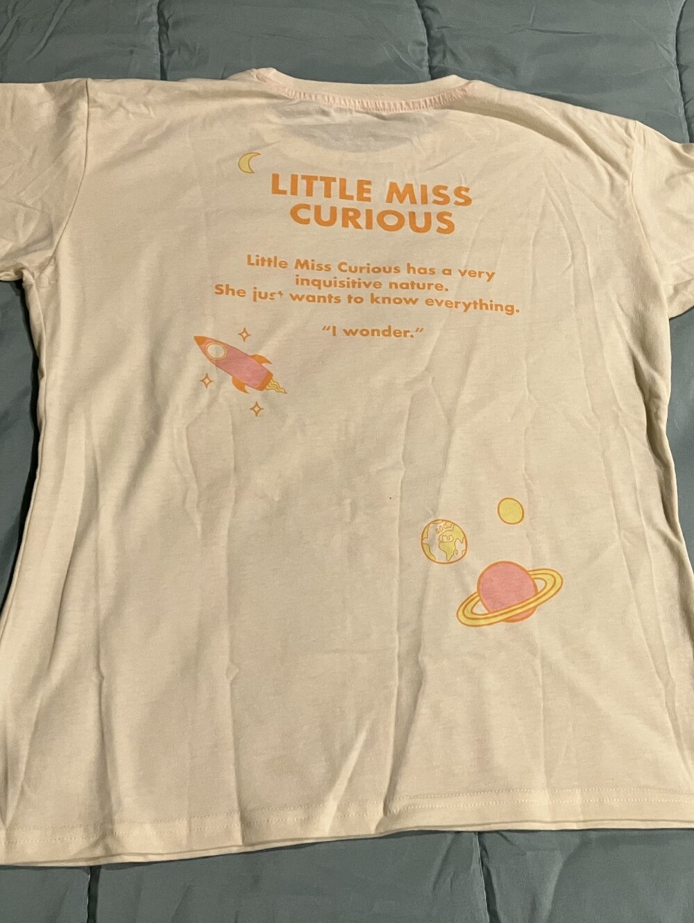 $3 If Bundled Little Miss Curious Graphic Tee - Cream with Orange & Yellow - Picture 2 of 4